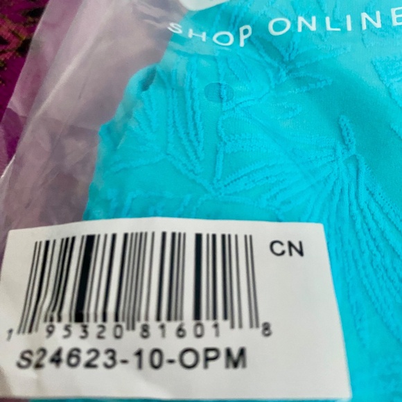 Venus bikini set NEW SUBTLE LEAF PRINT BRIGHT AQUA BLUE - Picture 5 of 15